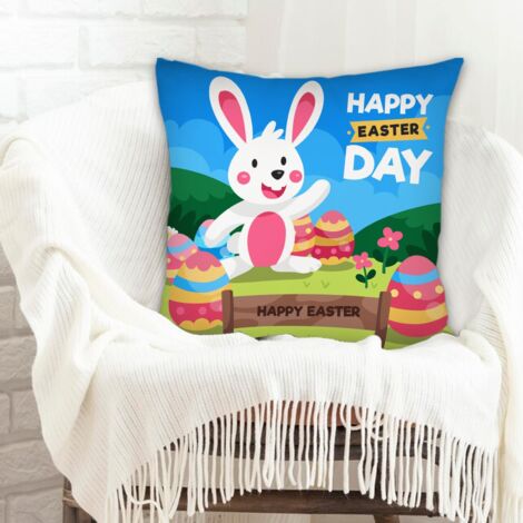 Housse de coussin carréefacile d'entretien pour canapé fauteuil lit chaise décoratif de ferme