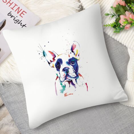 Housse de coussin chat aquarelle, doux