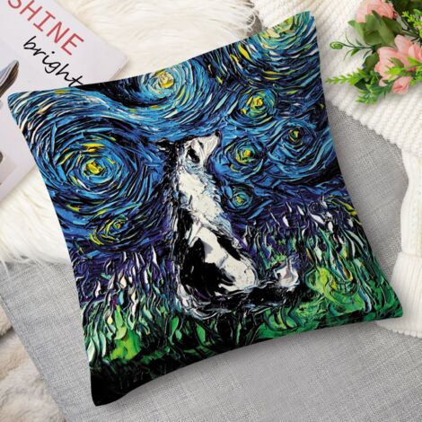 Housse de coussin chat et papillon