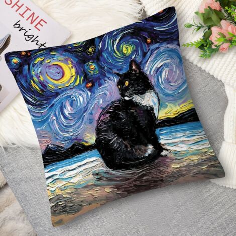 Housse de coussin chat minimaliste