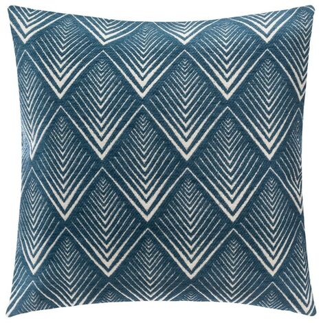 Housse de coussin chenille Géométrique bleu 40x40 cm