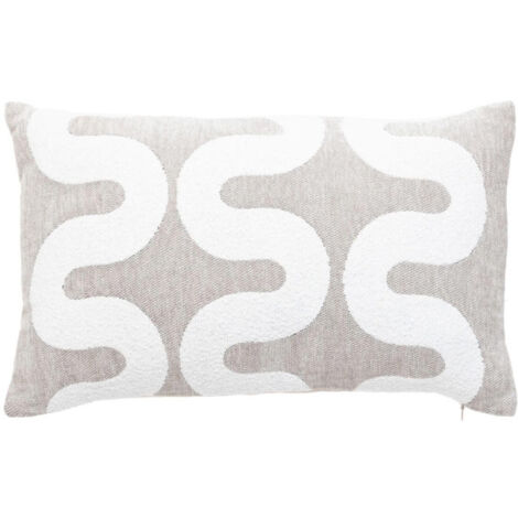 Housse de Coussin Chenille "Jeni" 30x50cm Beige Lin
