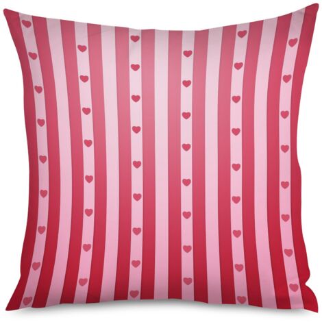 Housse de coussin cœurs géométriques, moderne