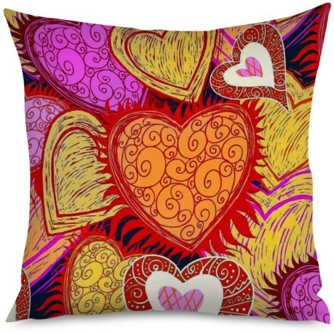 Housse de coussin cœurs gothiques, style rock