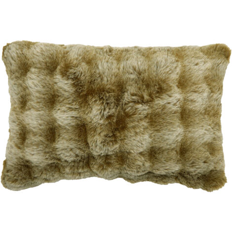Mandioo Lot De 2 Housses De Coussin Fausse Fourrure Velours Rouge Foncé 50x50cm - Ultra Douces