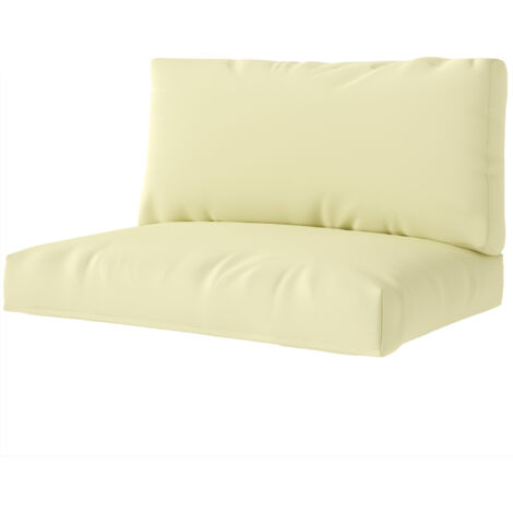 Housse de coussin Coussins de palette extérieur 2 places coussins de siège pour euro palette lavable 120 x 80 cm et 120 x 45 cm, beige