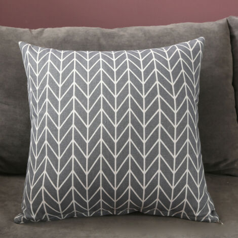 Housse de coussin de canapé 40x40 cm style nordique gris flèche, textile maison en lin