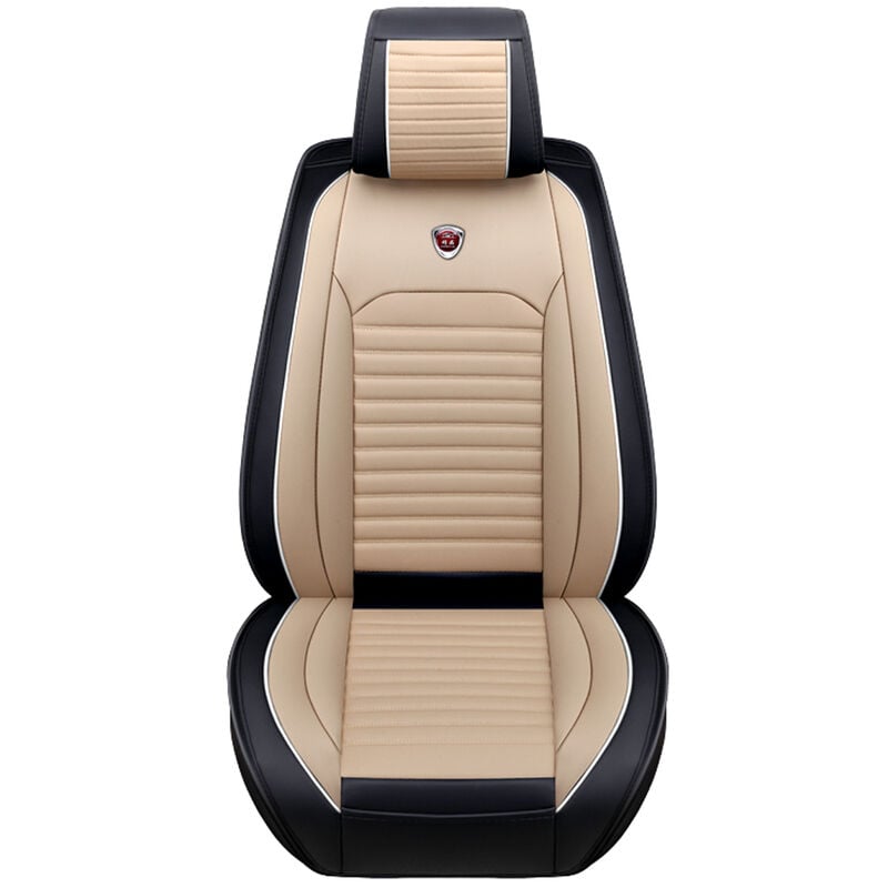 Housse de coussin de siège avant de voiture universelle quatre saisons beige