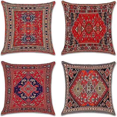 housse De Coussin De Style Bohme 45 X 45 Cm Housse De Coussin Dcorative Carre Exotique Abstrait Rtro Canap Taie D'oreiller Canap Canap Salon Chamb