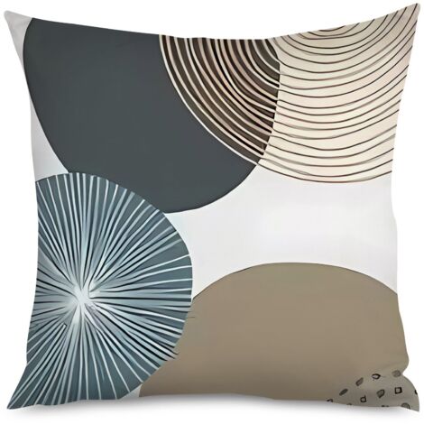 Housse de Coussin Déco Minimaliste Motif Géométrique