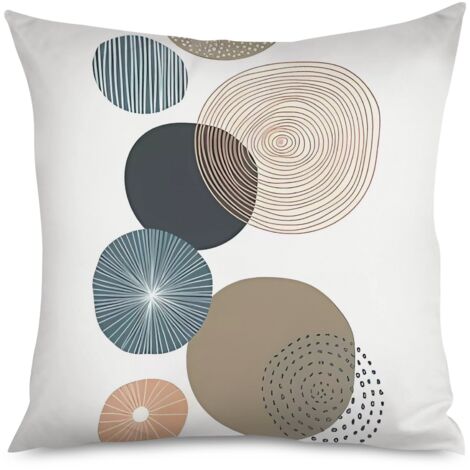 Housse de Coussin Déco Motif Géométrique Minimaliste