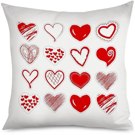 Housse de Coussin décoratif cœurs entrelacés, romantique