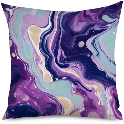 Housse de Coussin Décoratif Effet Marbre Luxe