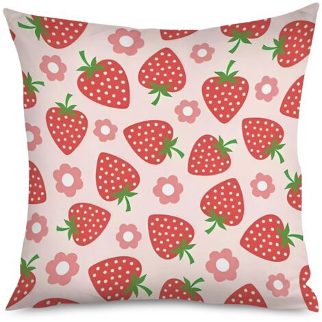 Housse de Coussin Décoratif Fraise Mignonne