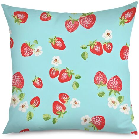 Housse de Coussin Décoratif Fraise Rouge Maison