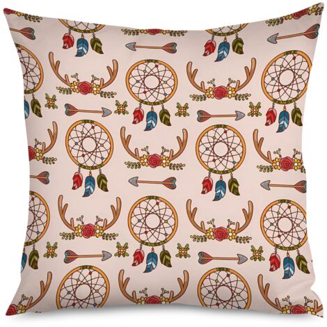 Housse de Coussin décoratif motif tribal bohème, 40x40 cm