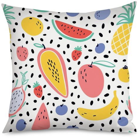 Housse de Coussin décoratif pamplemousse kawaii, rose