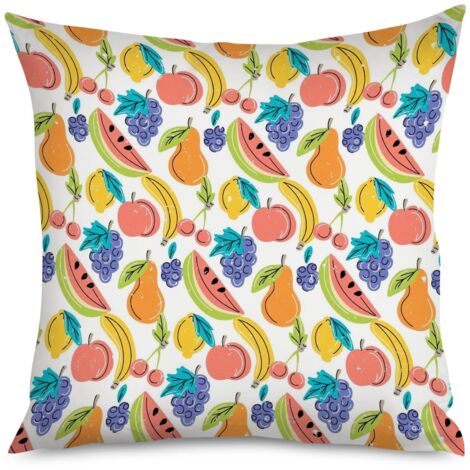 Housse de Coussin décoratif pomme souriante, rouge kawaii