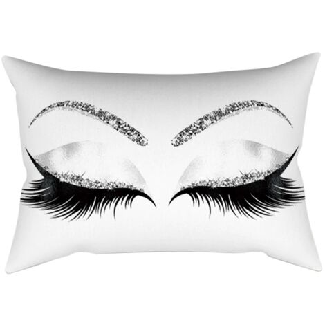 Housse de coussin décorative 30x50cm motif sourcils, taie pour canapé et décoration intérieure