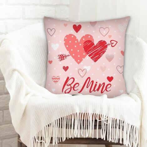 Housse de coussin décorative cachée zippée pour canapé ou lit décoration de la saint-valentin