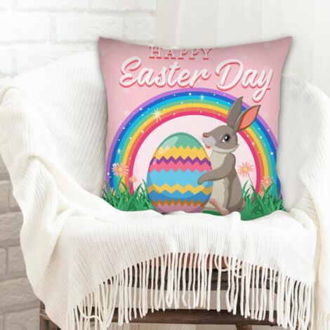 Housse de coussin décorative résistant pour canapé, lit, chaise décoratif de ferme pour Pâques