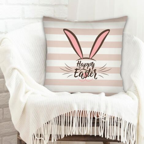 Housse de coussin décorative salon doux et respirant pour canapé, lit, chaise décoratif de ferme pour Pâques