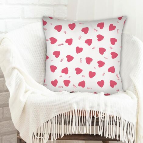 Housse de coussin décorative solide pour la Saint-Valentin, mariage, anniversaire, naissance de bébé