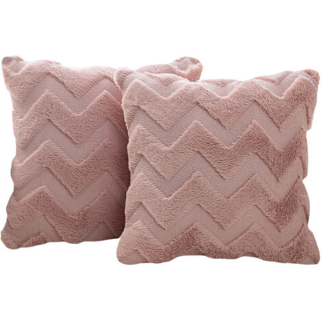 Housse de coussin décorative, taie d'oreiller pour canapé, chambre, chaise, lit, 45x45 cm, peluche unie, 2 pièces.