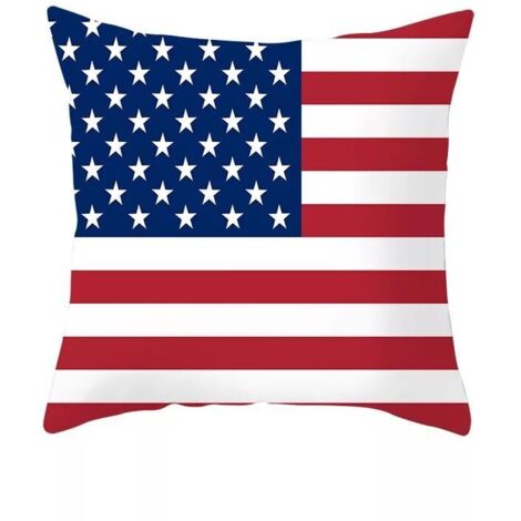 Housse de coussin drapeau américain pour la fête de l'indépendance - Cadeau de Noël - Décoration intérieure 1
