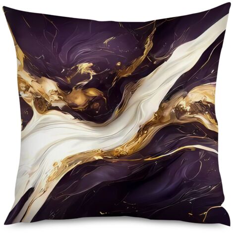 Housse de Coussin Effet Marbre Maison