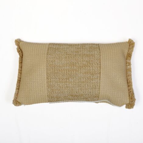 Housse de coussin effet raphia - À bande - Rectangle - 50x30cm