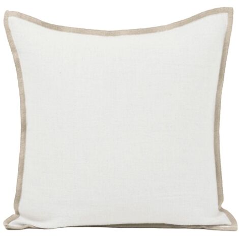 Housse de coussin en 100% coton et point de bourdon contrasté TOINON