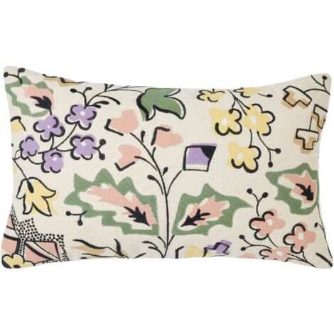Housse de coussin en Coton appliqué et rebrodé LOUISINE