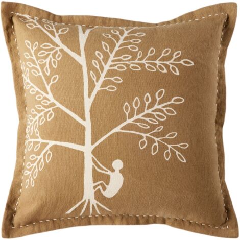 Housse de coussin en Coton imprimé, finition volant plat KANAN