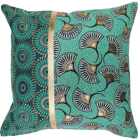 Housse de coussin en coton imprimé or Vert 40x40 cm