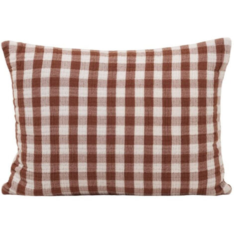 Housse de coussin en Double gaze gaufrée en vichy JEANIE