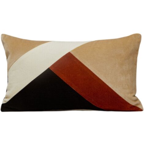 Housse de coussin en Empiècements de velours de coton, dos en velours côtelé GOTIE