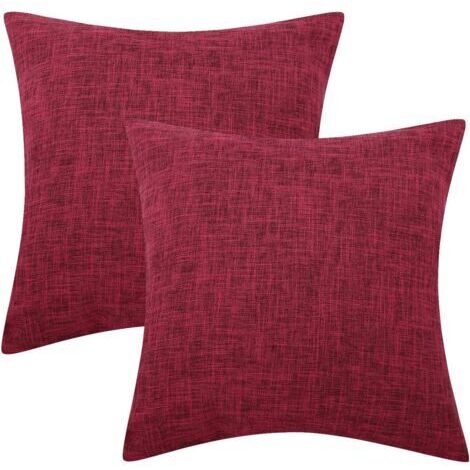 Housse de coussin en lin Housse de coussin 45 x 45 cm, lot de 2 coussins carrés doux