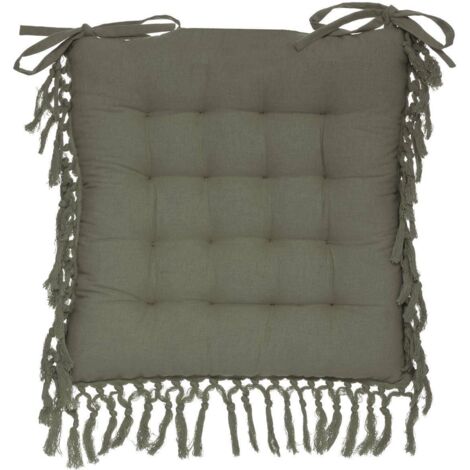 Housse de coussin en macramé vert kaki 40x40 cm – Atmosphera Créateur d'Intérieur