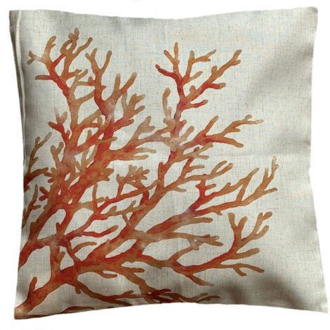 Housse de coussin en poly-lin beige 45 x 45 cm