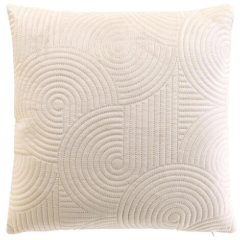 Housse de Coussin en Velours "Circles" 40x40cm Naturel
