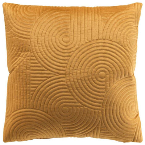 Housse de Coussin en Velours "Circles" 40x40cm Ocre