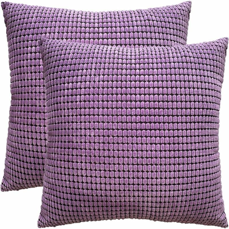Fei Yu - Housse de coussin en velours côtelé 2 pièces (violet, 5050 cm)