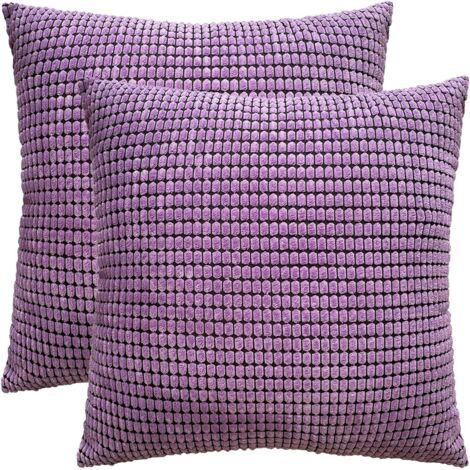 Housse de coussin en velours côtelé 2 pièces (violet, 5050 cm)-Fei Yu
