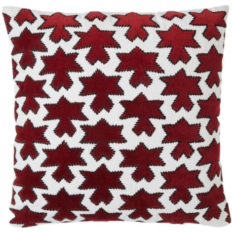 Housse de coussin en Velours de coton appliqués et point lancé noir KAKTUS