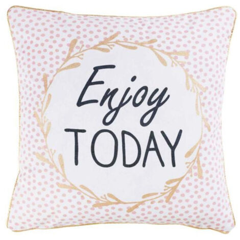 Housse de Coussin "Enjoy" 40x40cm Rose