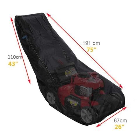 Housse de coussin et tondeuse à gazon en Oxford 210D, protection UV, anti-poussière, anti-soleil - Noir - 191x110x67cm