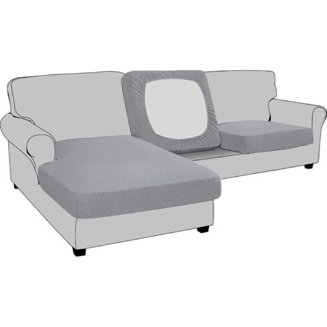 Housse de Coussin Extensible de canapé Housse de Protection pour Meubles Housse de siège de canapé Couvre pour Canapé Protege de Meubles Antipoussière (2 Places,Gris Clair)