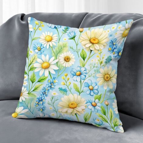 Housse de coussin extérieur fleurs, décoration canapé maison,45×45cm