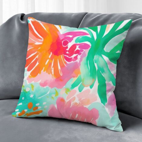 Housse de coussin extérieur floral, décoration jardin terrasse,40×40cm